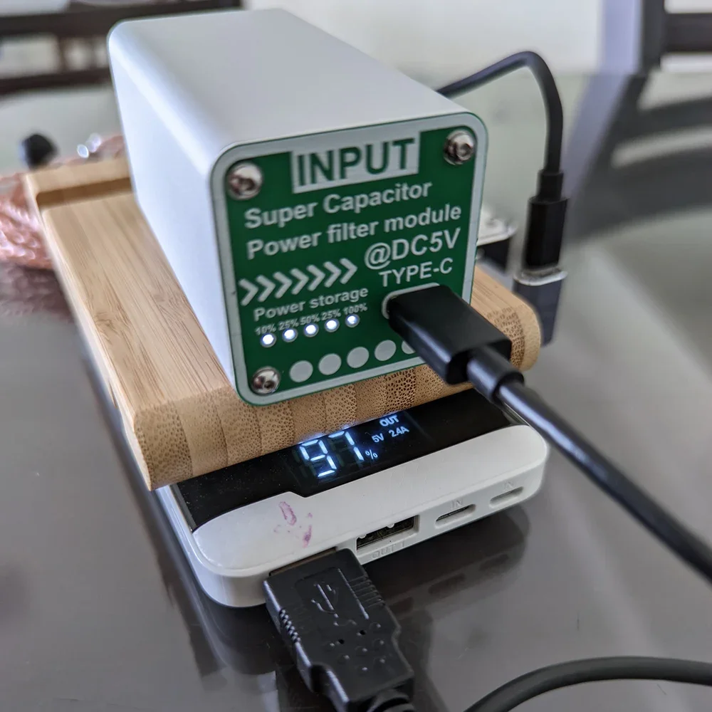 Nvarcher 5V Filter Daya Kapasitor Super Tipe C Input dan Output untuk Raspberry Pi