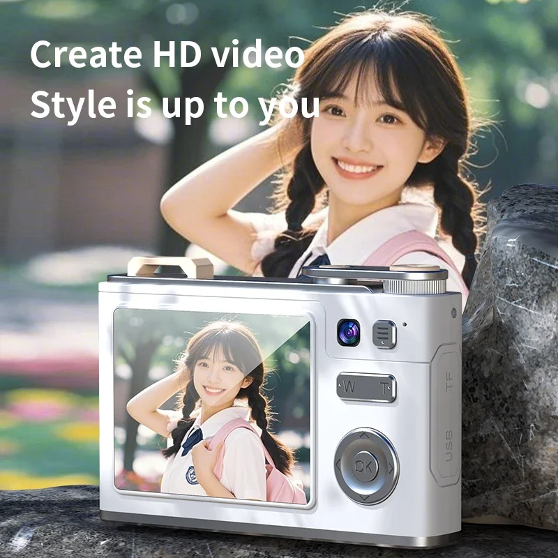 Fotocamera digitale per bambini Videocamera per bambini con zoom 8x Fotocamere compatte Fotocamere 1080P 64MP per fotografia principiante