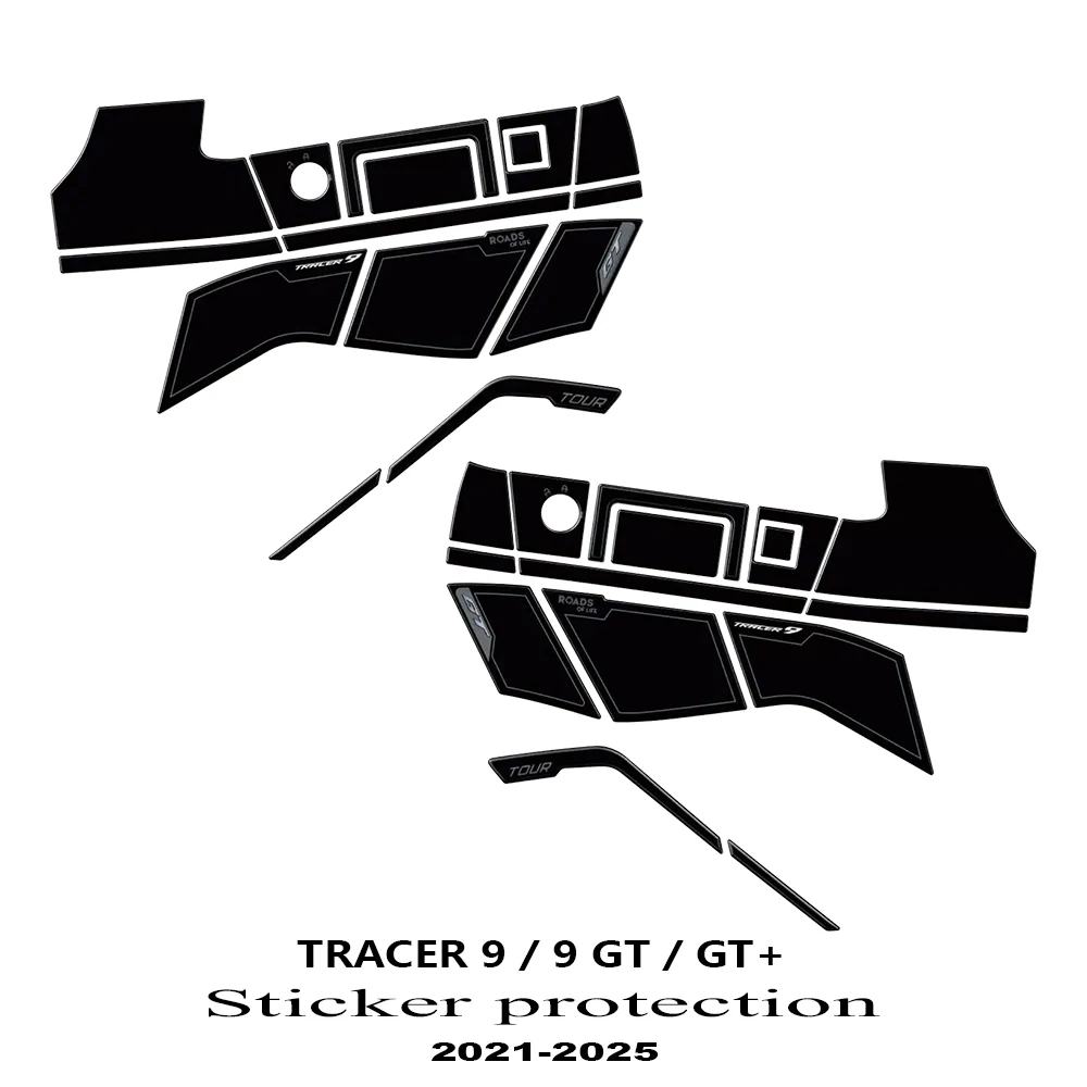 

tracer 9 gt plus accessories For Tracer 9 /GT/GT+ 2021-2025 Suitcases bags 3D Resin Sticker Protection Pad Kit