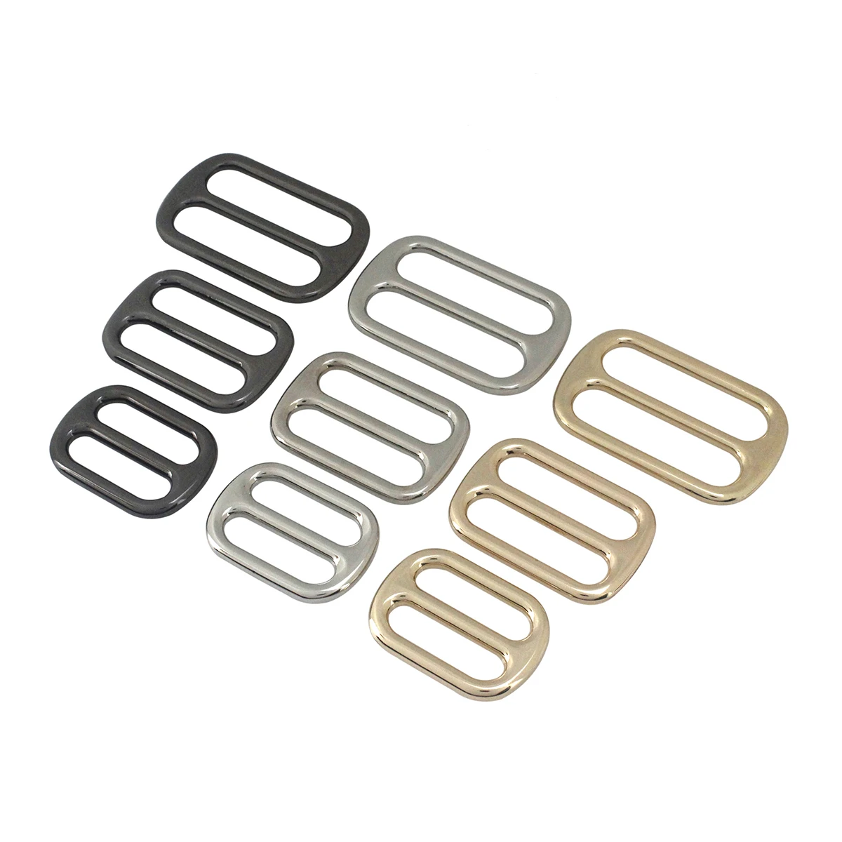 1pcs Metal Tri Glide Slide Buckle Middle Center Bar Adjuster Buckle for Leather Craft Bag Strap Belt Webbing 25/32/38mm