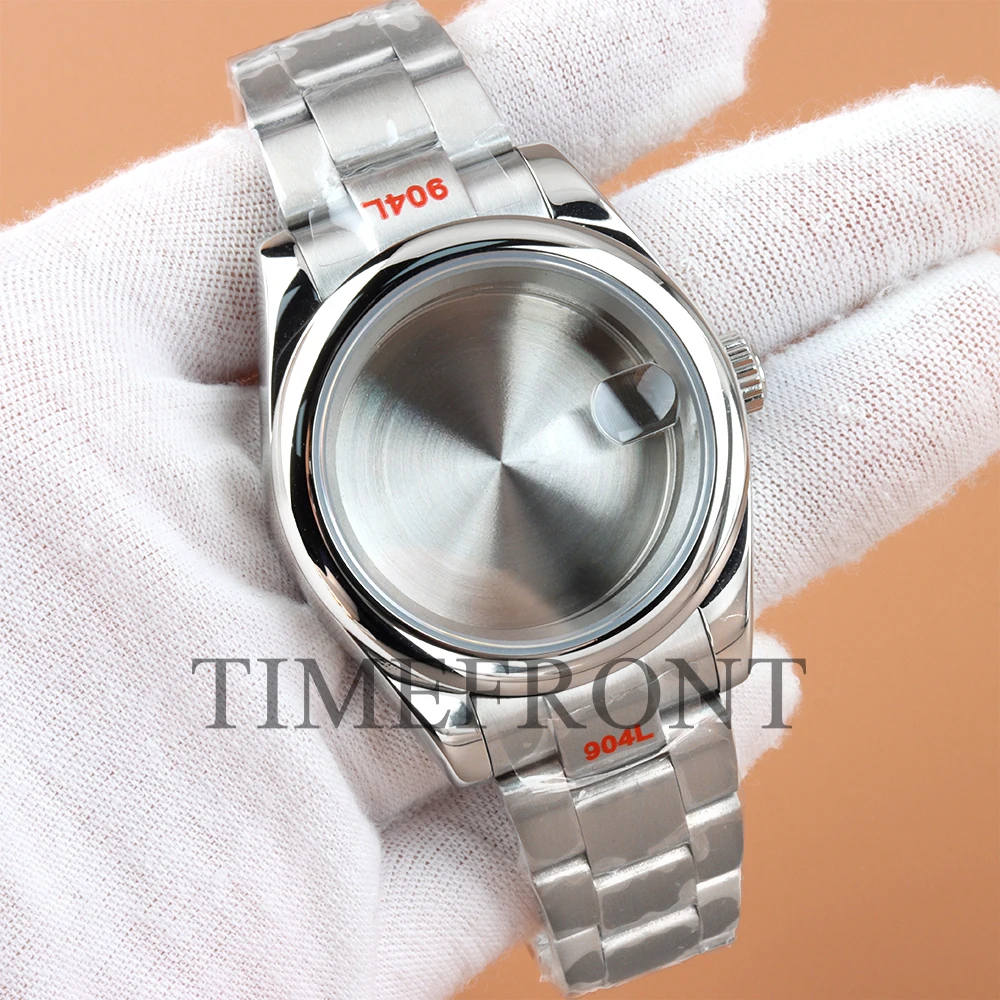 Серебристый корпус 36 мм 39 мм, браслет из матовой устрицы, корпус для часов из сапфирового стекла для NH35, NH36, механизм 28,5 мм, циферблат NH35, корпус DATEJUST