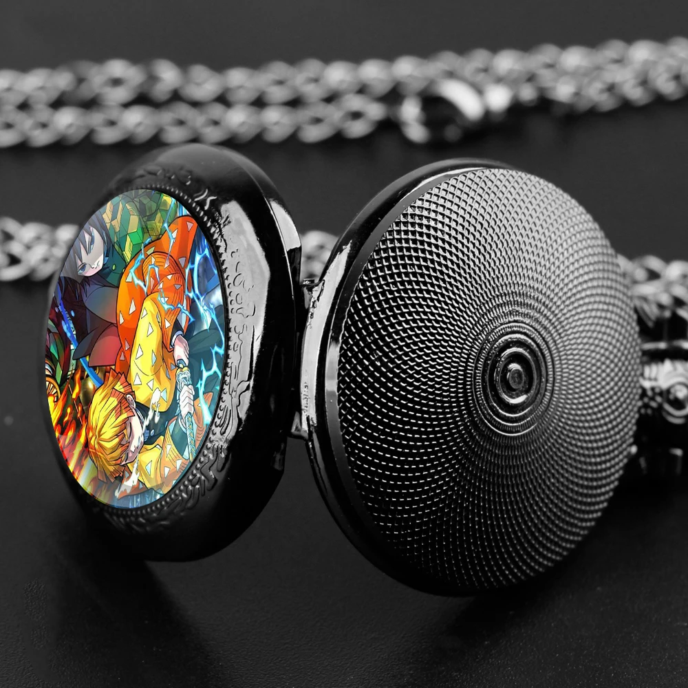 أنيمي الأصفر البرق المبارز وقت صغير الأحجار الكريمة كوارتز ساعة الجيب ريترو الشرير الرجال والنساء ساعة الموضة قلادة هدية #5