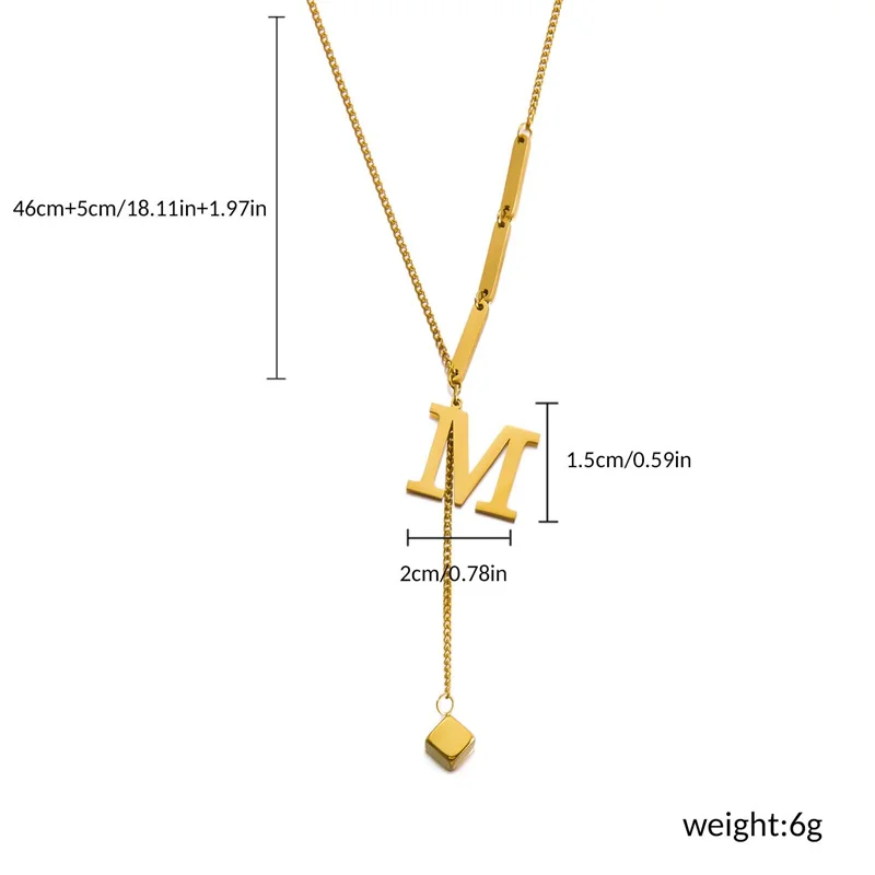 Edelstahl-Metall-Halskette mit 26 englischen Buchstaben für Damen, modische goldfarbene Kette, A-Z, Alphabet, Schlüsselbein-Halskette, Schmuck, Geschenk – Detail 25