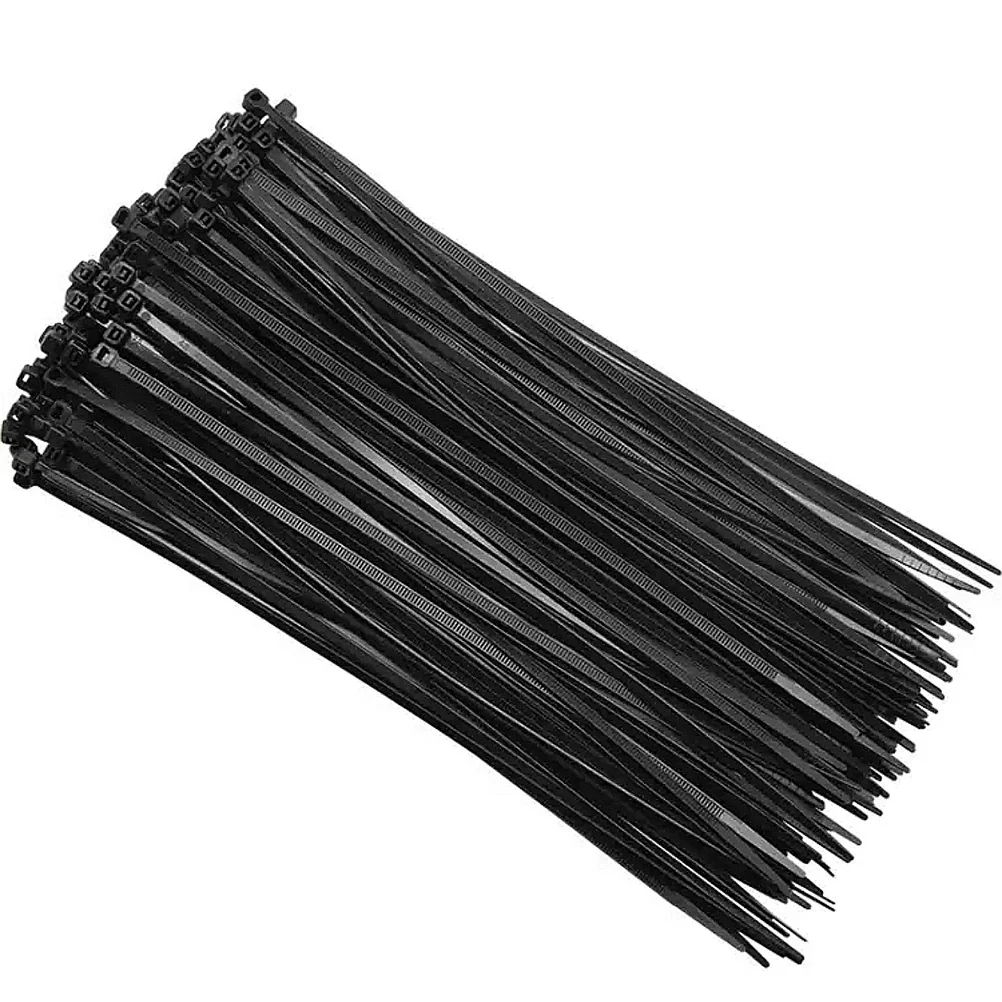 

1000pcs 3x200 Self-locking Plastic Fixing Ring Nylon Wire Cable Zip Ties Cable Ties Fasten Loop Cable (Black)