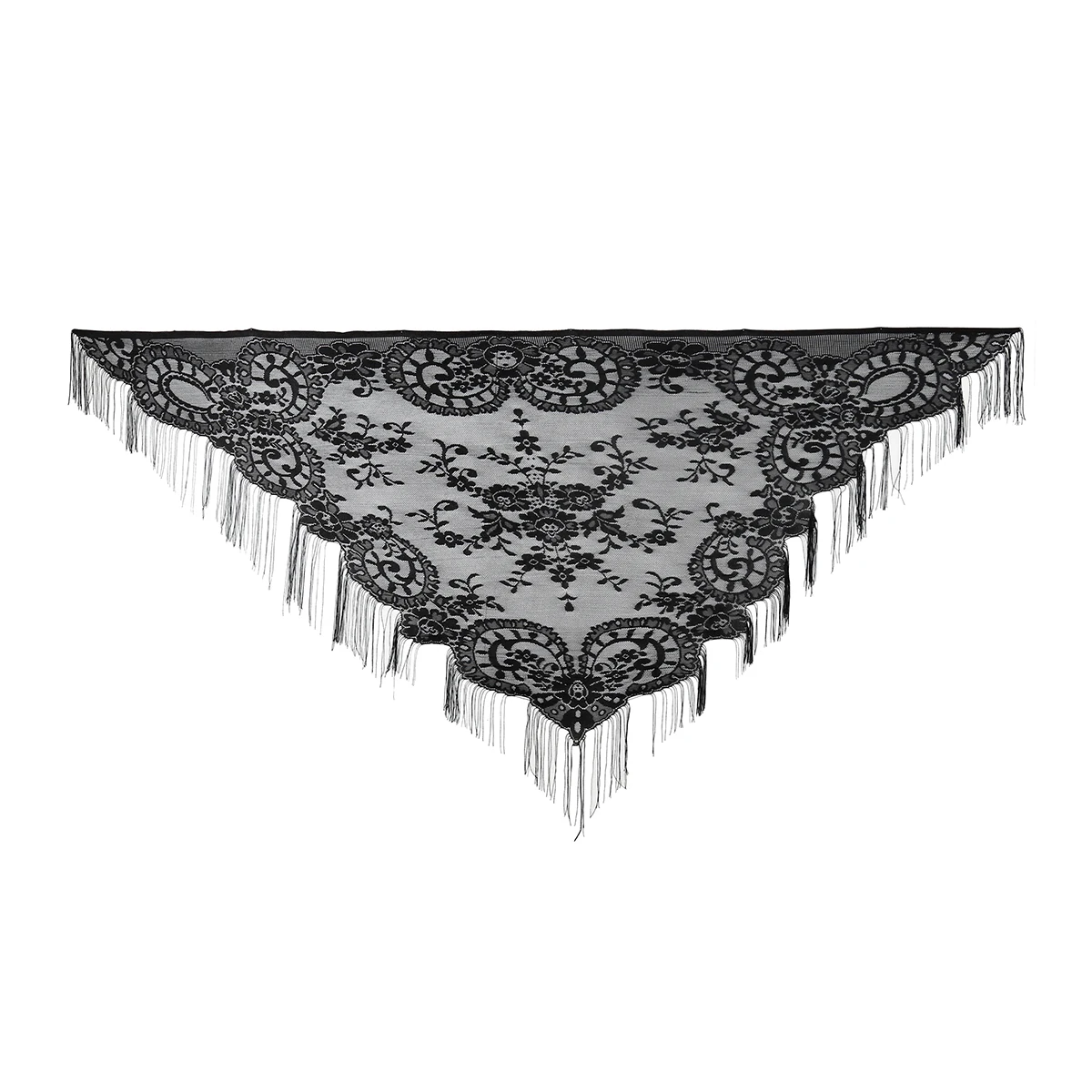 Elegant lace embroidered triangle Scarf shawl Tassel shawl Elegent wedding Shawl women shrug banquet Long Wraps