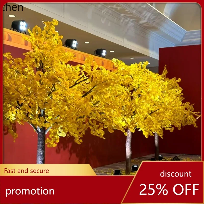 

HXL Artificial Ginkgo Tree for Wedding, Restaurant, Hotel Interior Decoration, Golden Wishing Fake Tree, Large