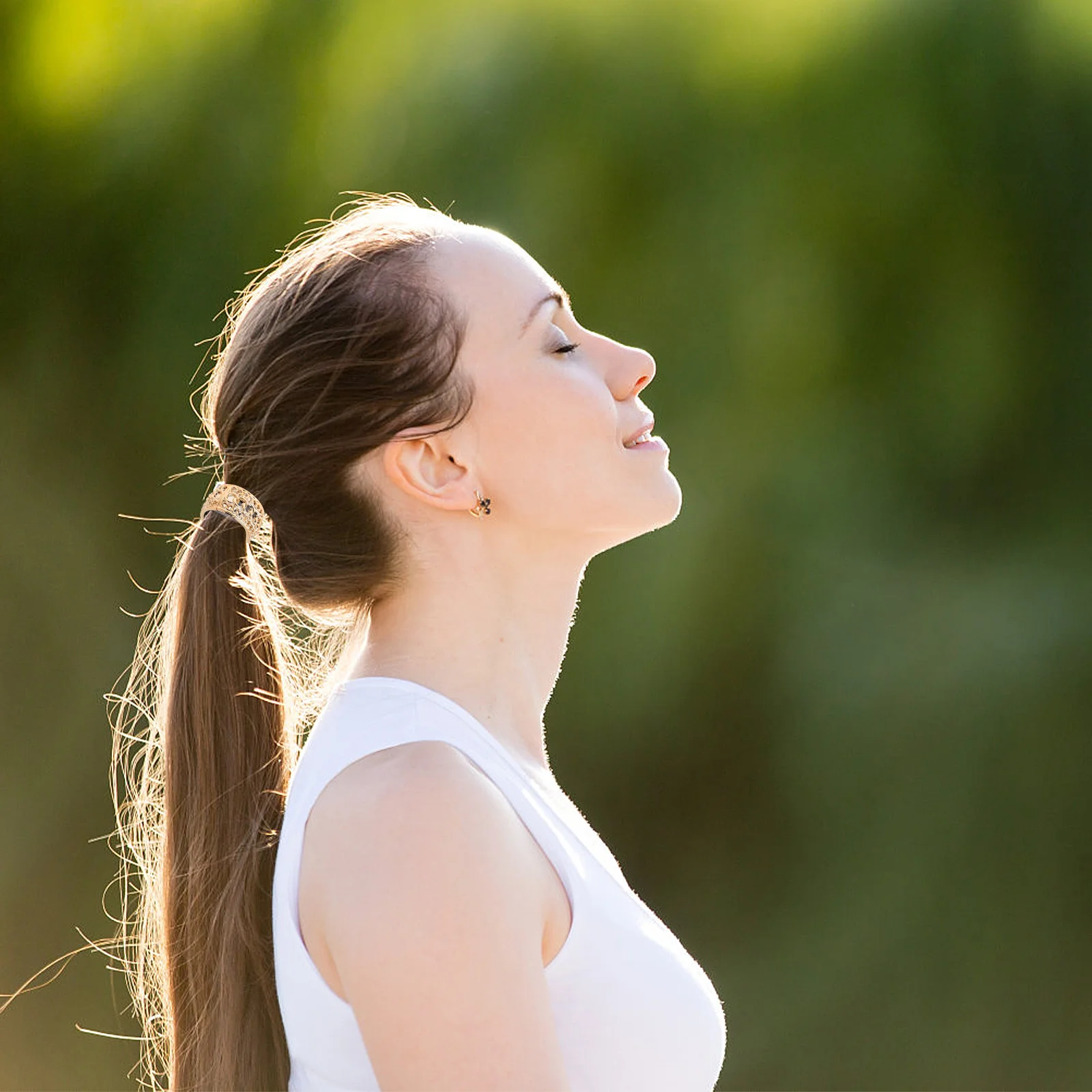 

6pcs Electroplated Ponytail Holder Band For Thin Straight Curly Styling Tool Hair Care Accessories Ponytail Cuff Hair Tie