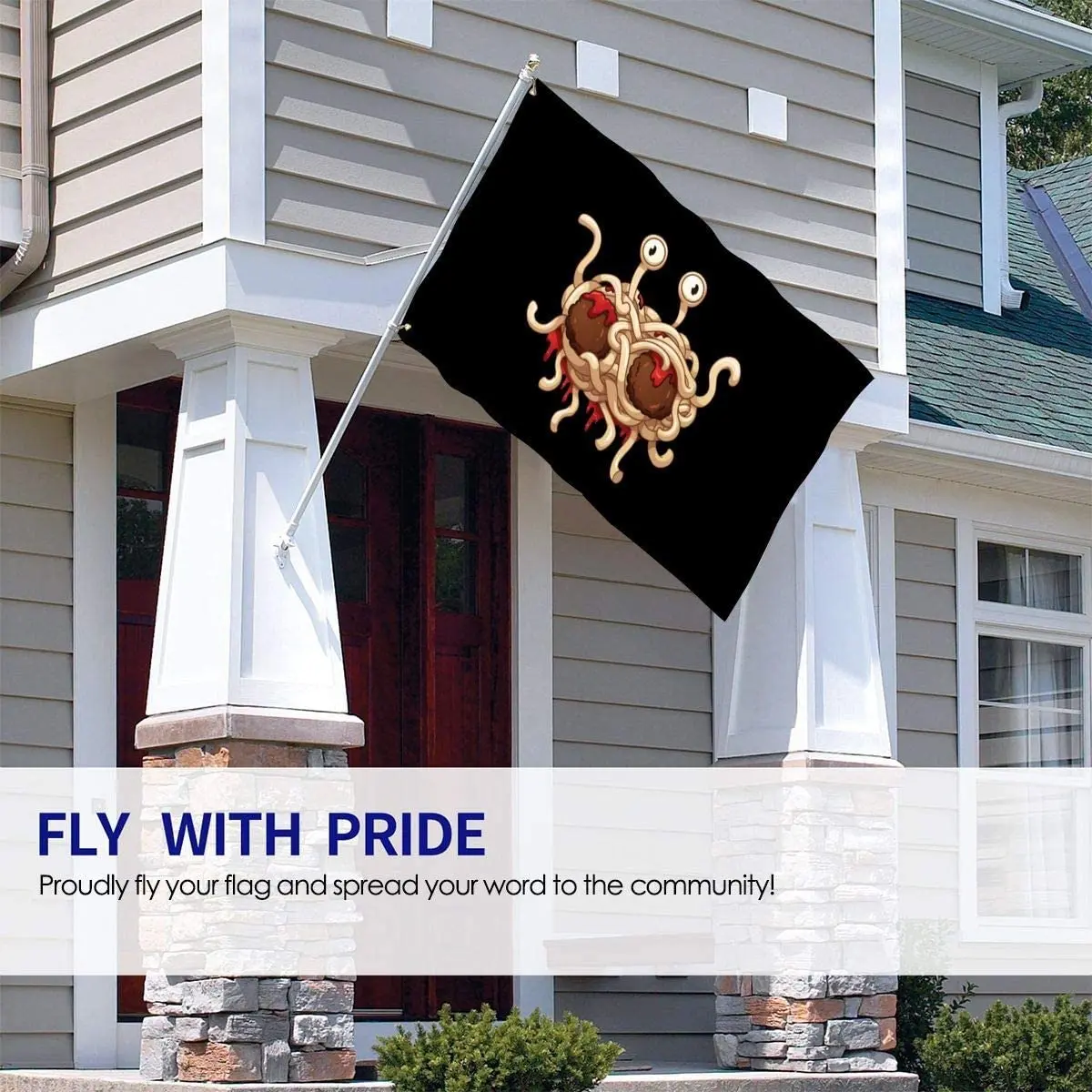 Flying Spaghetti Monster Flags, American, US, Polyester, USA Flag, 3x5 Foot