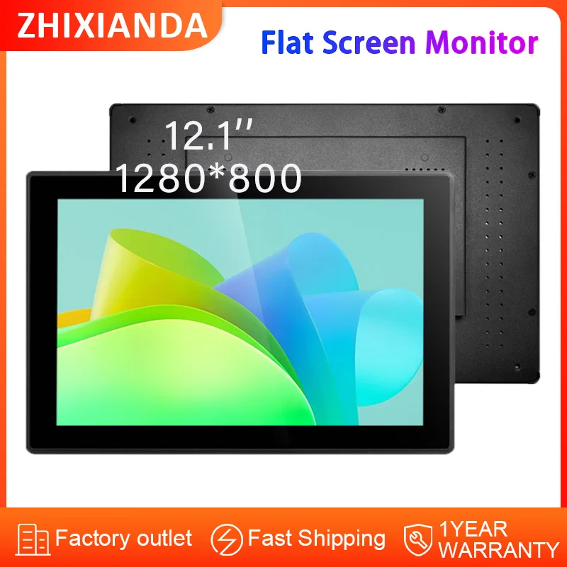 

Industry Widescreen 12 inch 1280*800 Metal Case LCD Capacitive Touch Display Waterproof Flat Screen Monitor with HD VGA USB