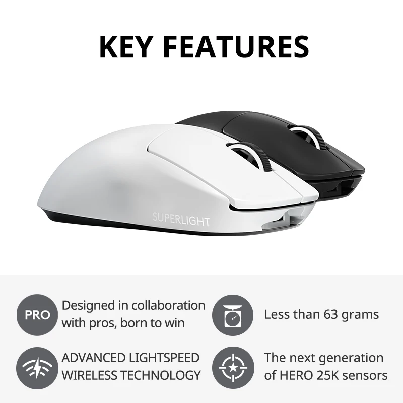 OpenBox 99 New Used mouse  Logitech G Pro X Superlight Sensor Mechanical Charging  Dual Mode Rechargeable Wireless Mouse Gaming