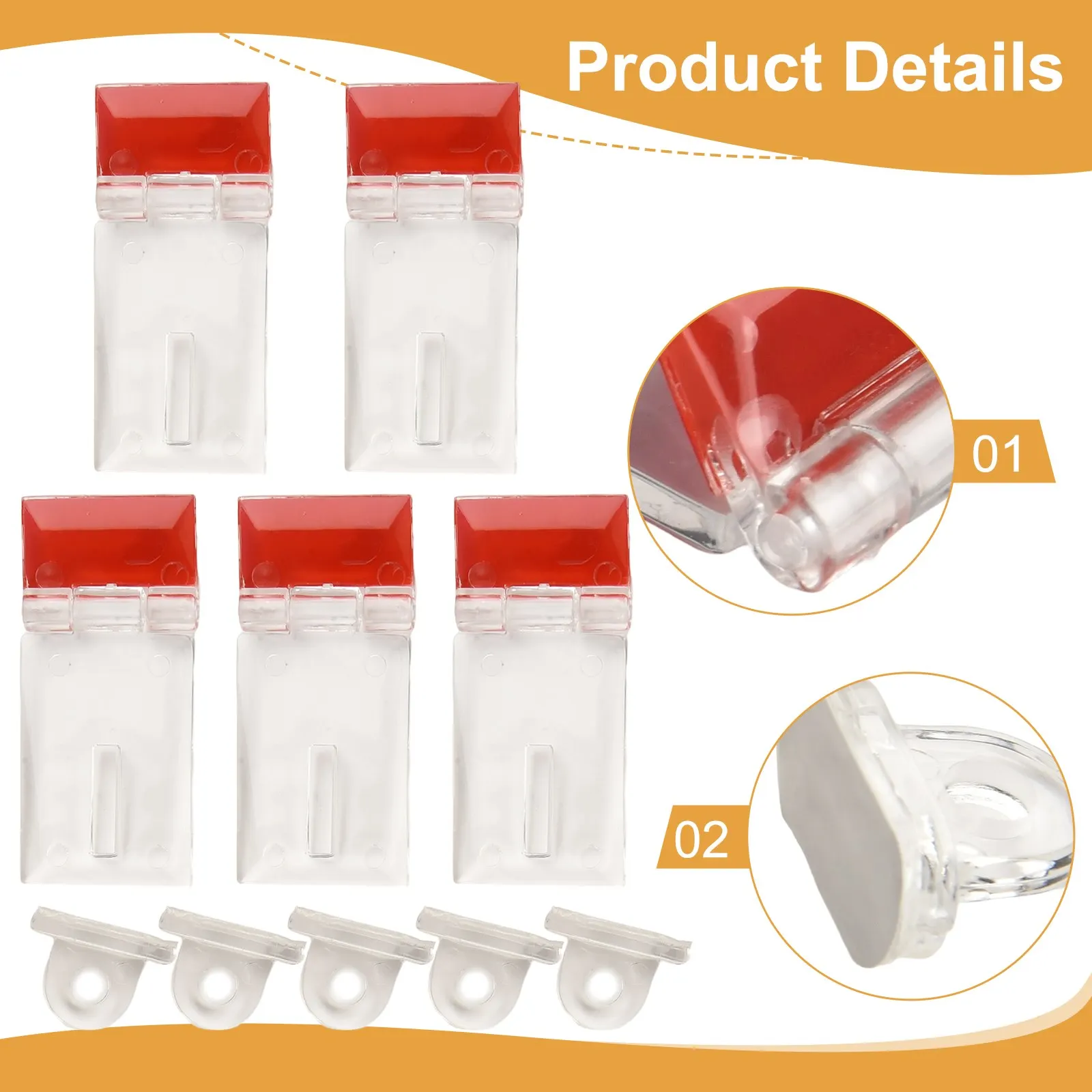 1.1 X 1.3 Inches Plastic Hinges Maximum Durability Not Easy To Break Versatile Applications High-quality Acrylic