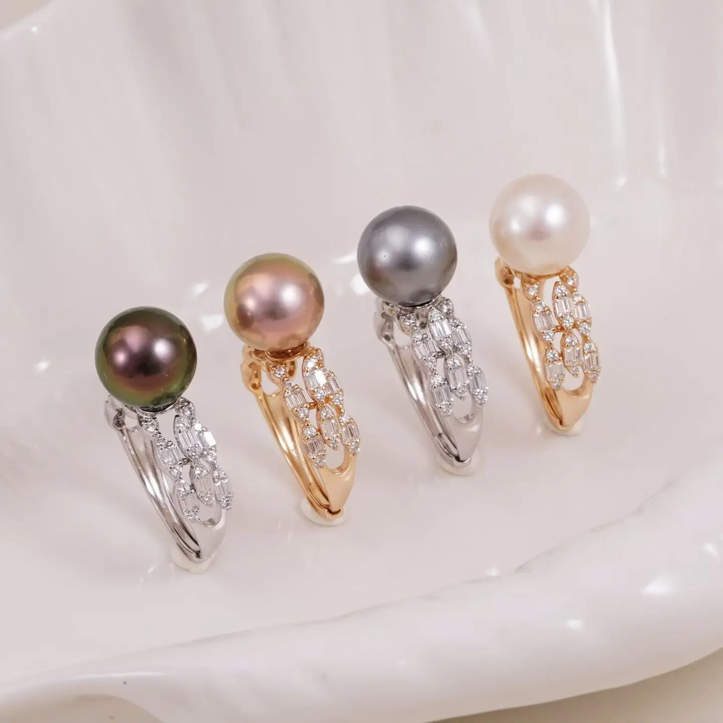 S925 Sterling Silver Adjustable Finger Ring Mountings Base Setting Findings Jewelry Components for 10-11mm Pearls
