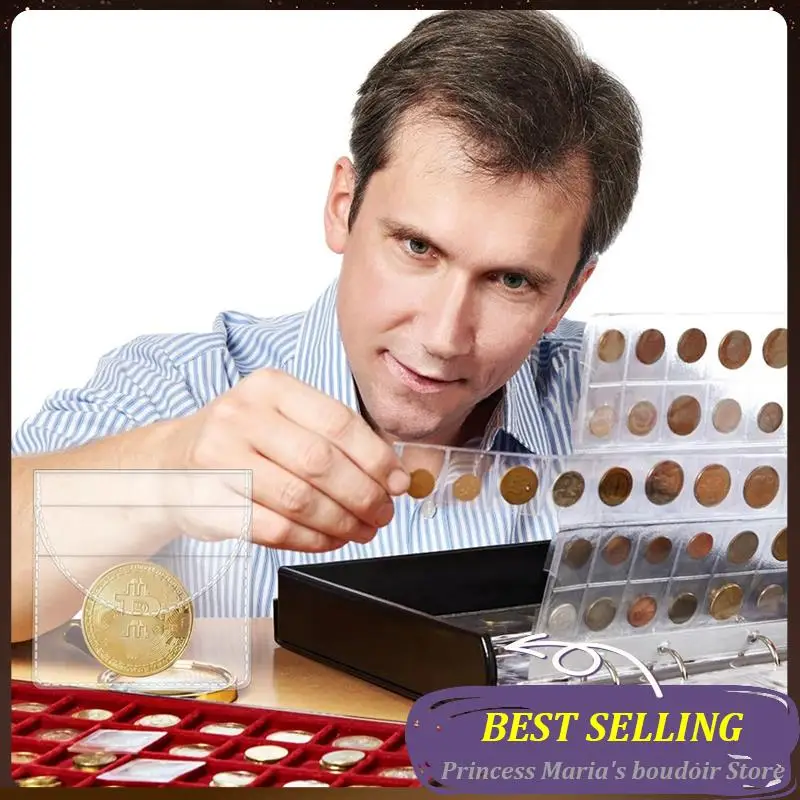 

AB30-150 Piece Single Pocket Coin Flip Coin Sleeves Holders 2.2 X 2 Inch Transparent PVC Coin Protectors Coin Holders (Square)