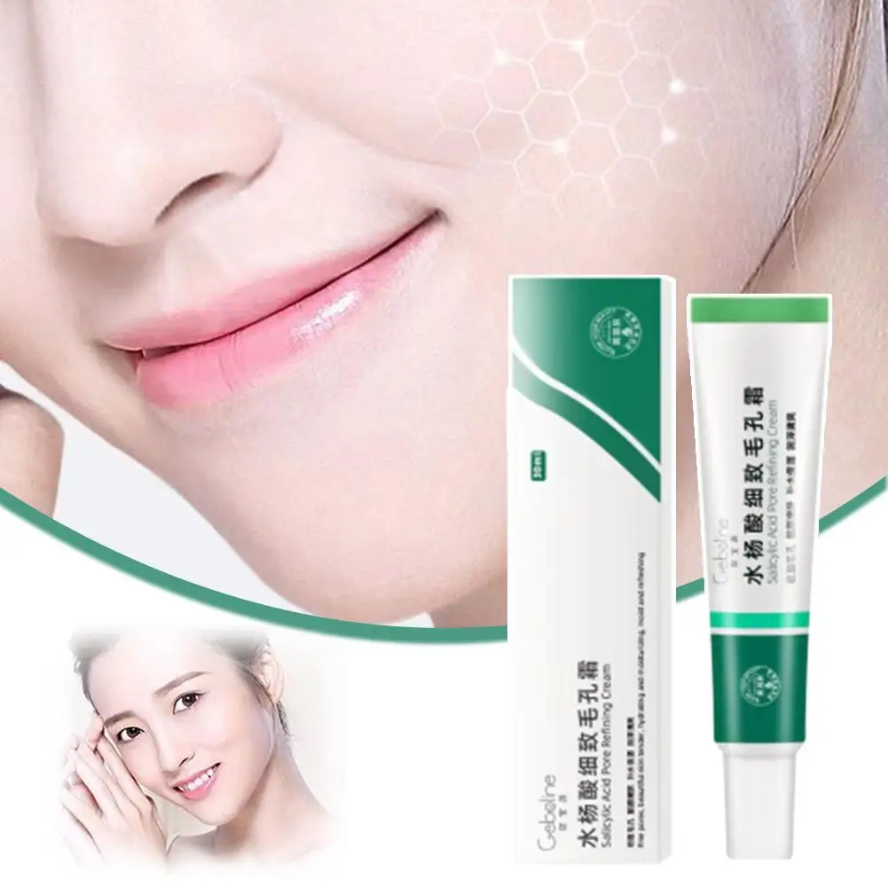 30ML Salicylic Acid Pore Shrinking Cream Quick Remove Face Elimination Care Tighten Blackehead Large Pores Korean Smooth Sk U7T7