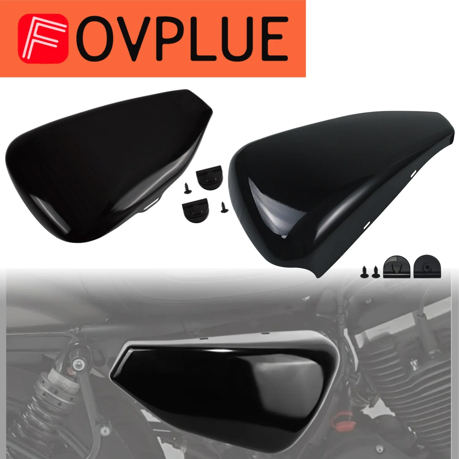 

Left Right Motorcycle Battery Side Steel Protective Covers For Harley Sportster Custom XL1200C Iron 883 XL883N XL1200X 2014-2022