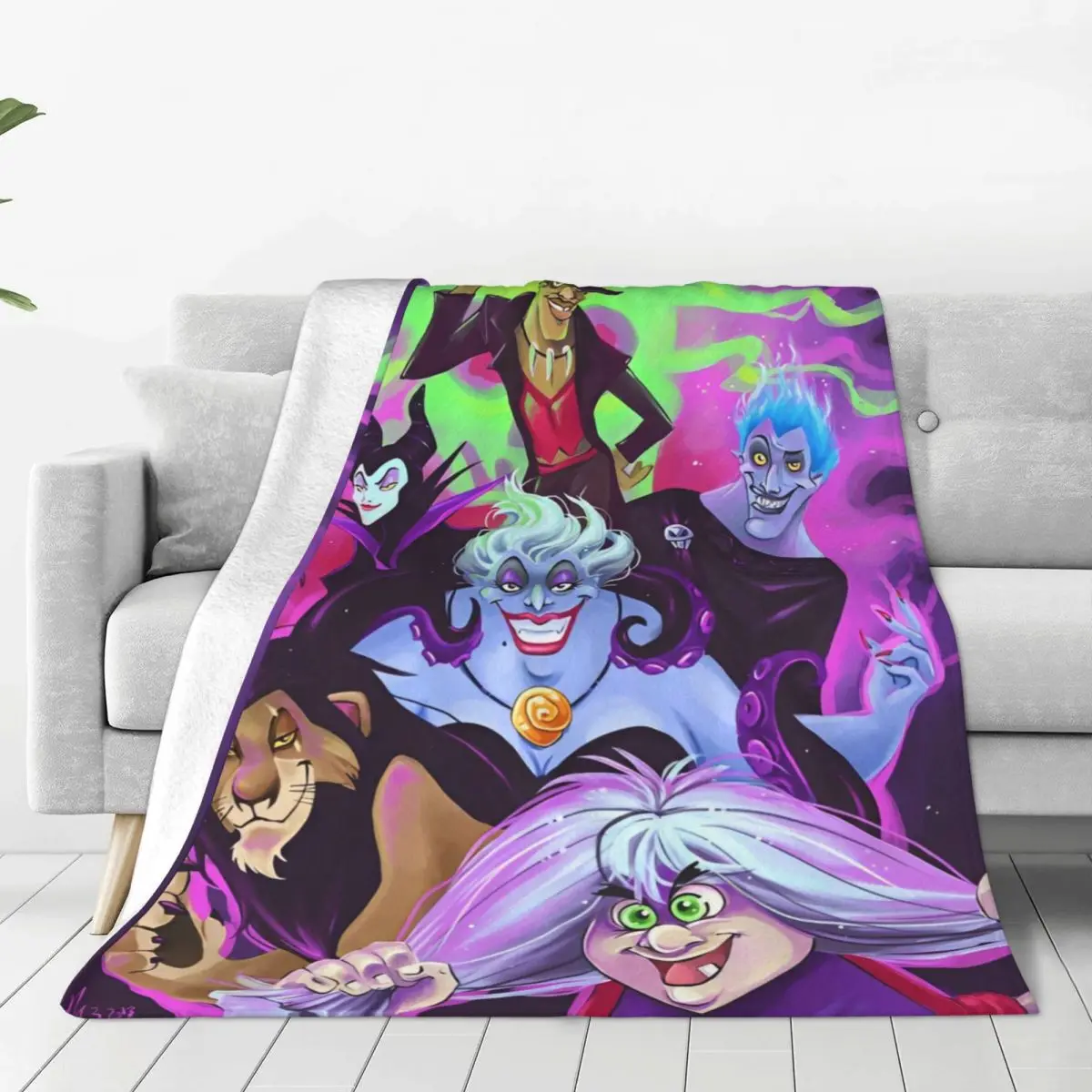 

Halloween Villains Cartoon Blanket Warm Soft Fluffy Plush Throw Blanket For Home Decor Picnic Flannel Bedspread Bed Cover