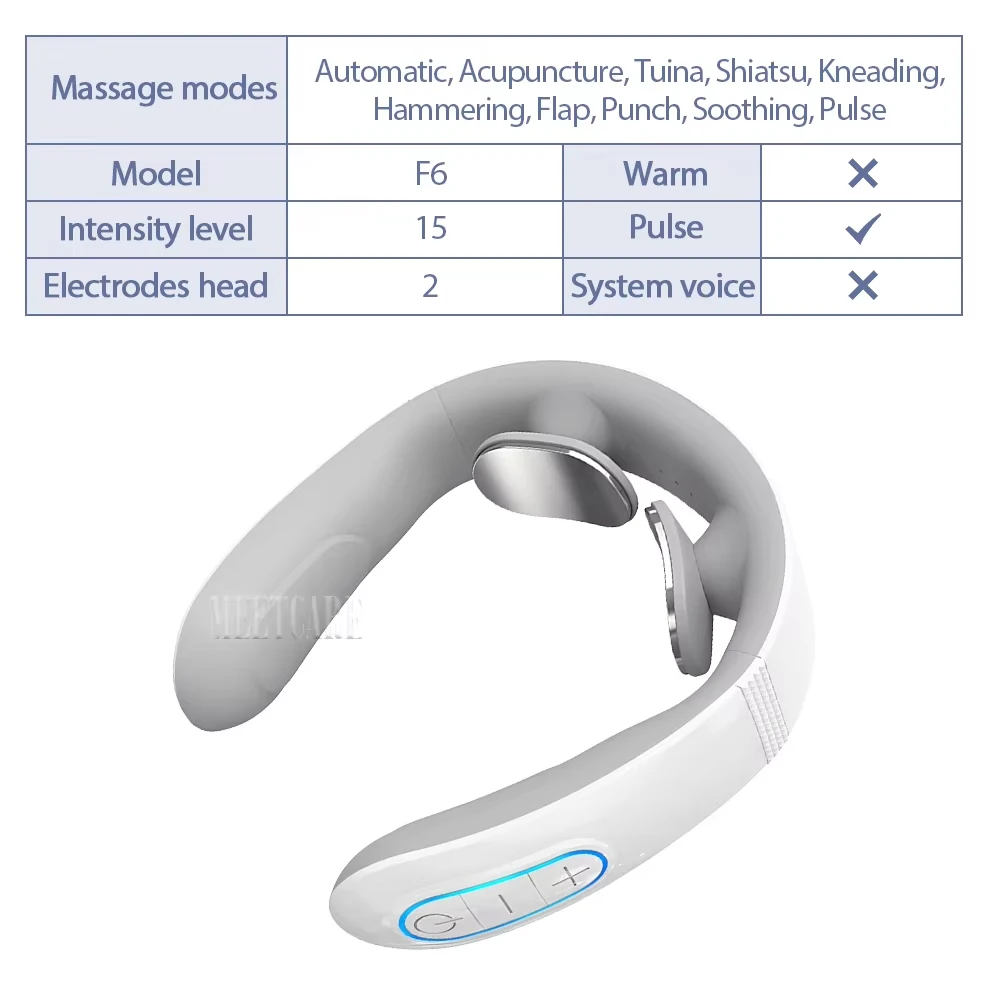TENS Puls-Nackenmassagegerät für den Haushalt, kabelloses intelligentes Schulter- und Nackenmassagegerät mit Heizfunktion und Muskelstimulation
