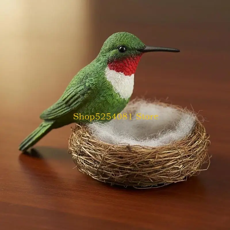 AXYC Bird Nest Statue Resin Bird Figurines with Nest Decorative Sculptures Symbol of Hope and New Beginning Home Decors