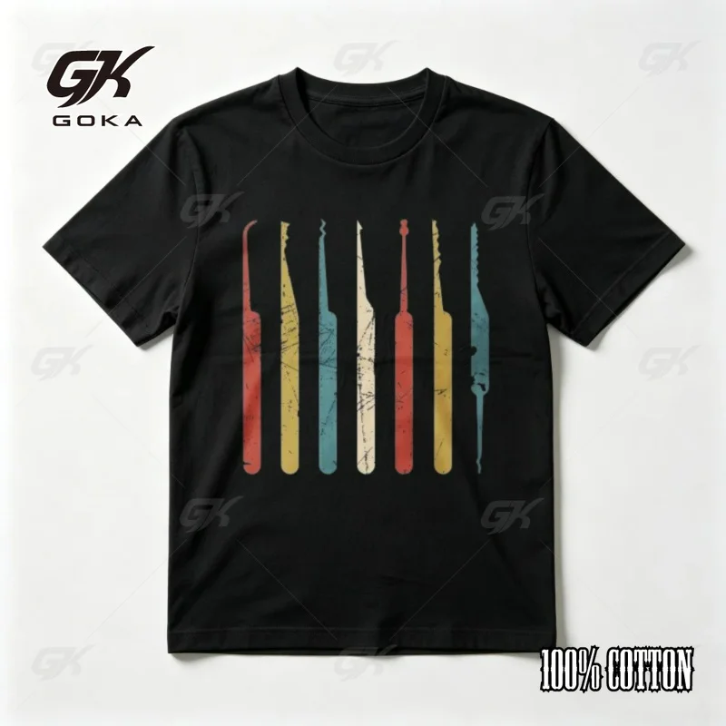 Funny Lockpicking Tools Graphic Printed Classics TShirt Retro Style Gift for Locksmith T Shirt Casual Fashion  Great with Jeans