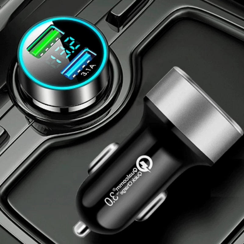 

240W with Digital Display 2 Port Car Charger Fast USB Charging Adapter for IPhone Samsung Xiaomi Huawei Quick Charging Chargers