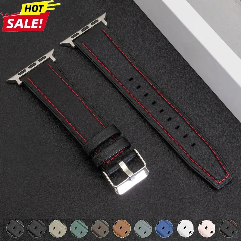 Lederarmband für Apple Watch Band Ultra3 49mm 45mm 44mm 41/40mm 42mm 38mm Uhrenarmband für iWatch Series11 10 9876 Armband Correa