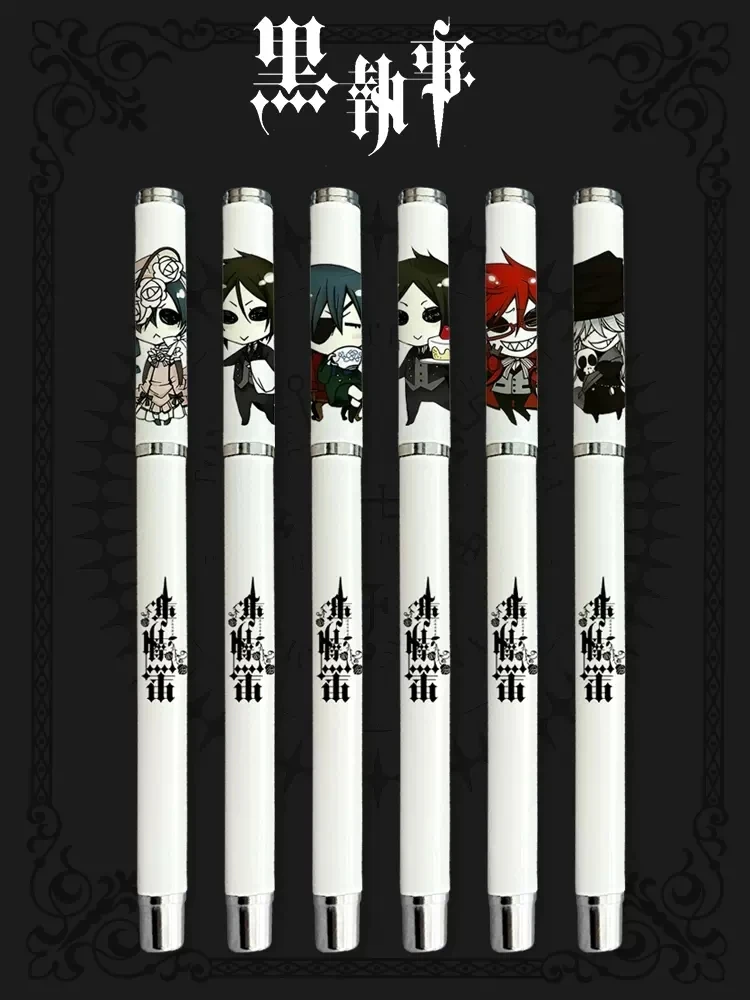 Anime Black Butler Ciel Phantomhive Metal Stationery Sign Ballpoint Gel Pen Cosplay Student Rollerball Pen Birthday Gifts