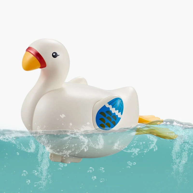 3PCS Cute Cartoon Little Swan Baby Bath Toys Floating Toddler Wind Up Bath Toys per oltre 18 mesi