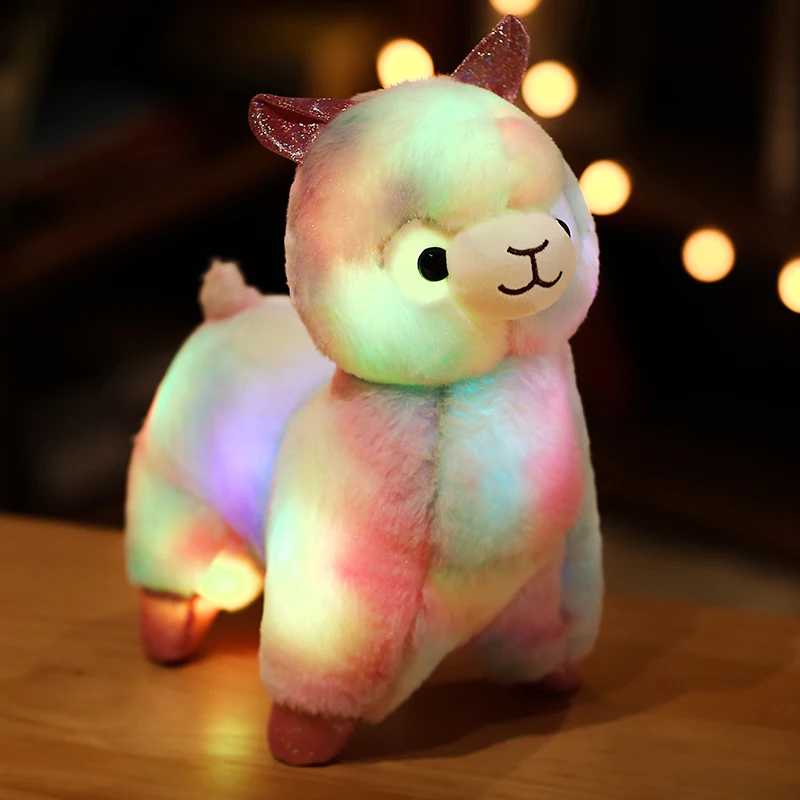 

35CM Luminous Led Light Alpaca Llama Plush Toy Doll Animal Stuffed Animal Dolls Soft Plush Alpaca for Kids Birthday Gifts