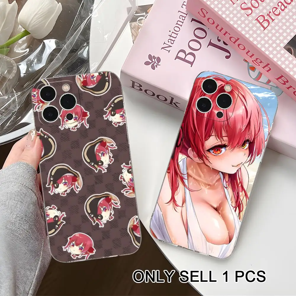 

Holo Houshou Marine Phone Case for iPhone 17 16 15 14 13 12 11 X XR XS Air Pro Max Plus Mini Soft TPU Clear Cover