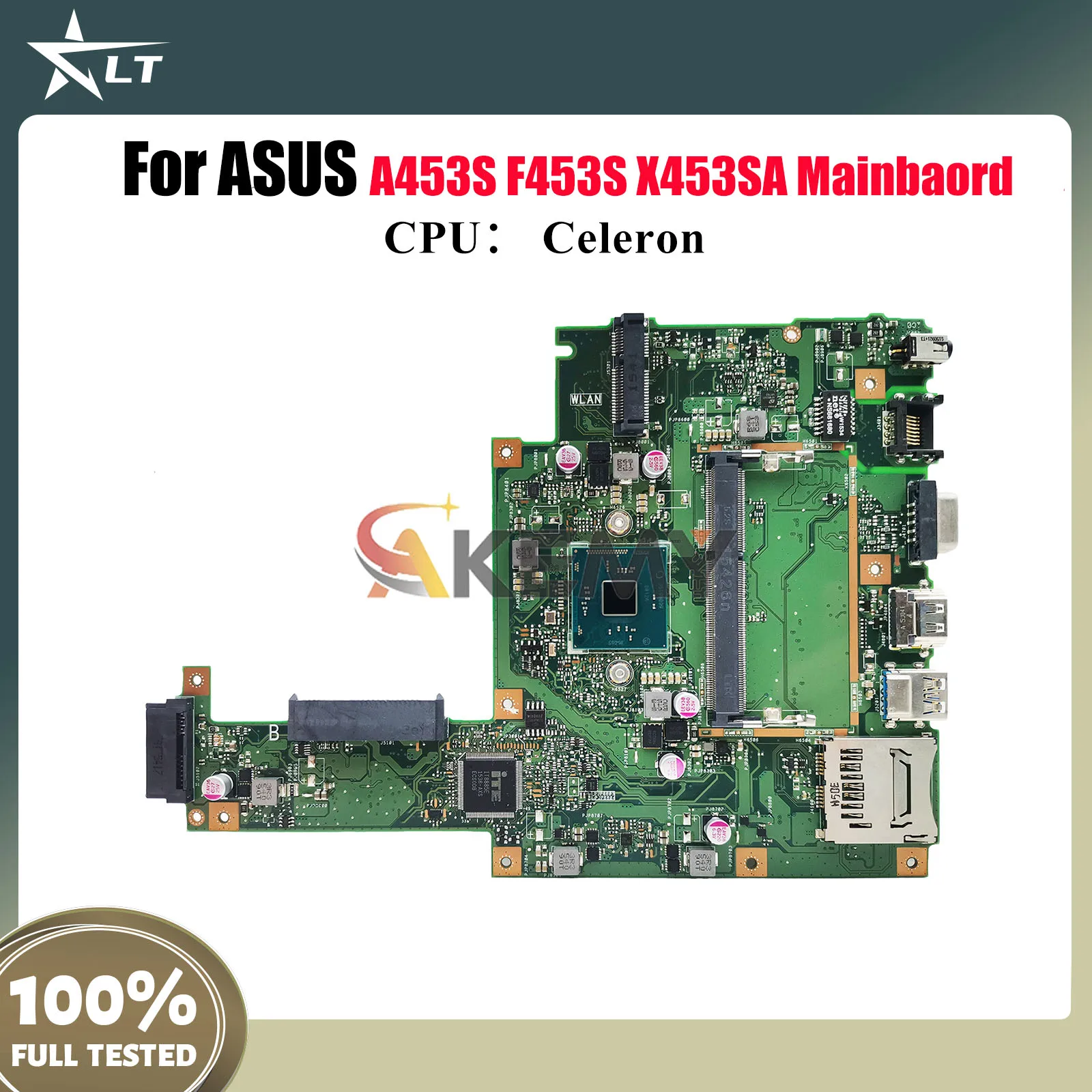 

X453SA Laptop Motherboard For ASUS VivoBook X453SA A453S X453S F453S Notebook Mainboard With Celeron CPU 100% tests OK fast ship