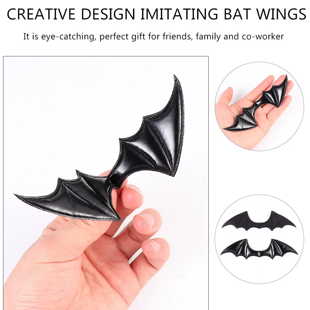 5Pcs Eye Catching Bat Wing Hair Ornaments DIY Hair Accessories Suitable for Hairpins Shoes Clothes Bags Halloween Craft Gift