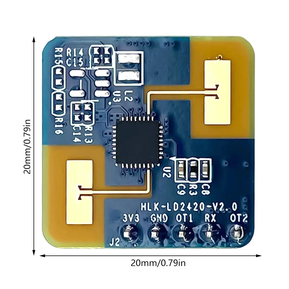 LD24120 mmWave 24G Radar pengukur jarak 0.75m-6m deteksi jarak modul Sensor Radar HLK-2410S FMCW modul Sensor kehadiran manusia