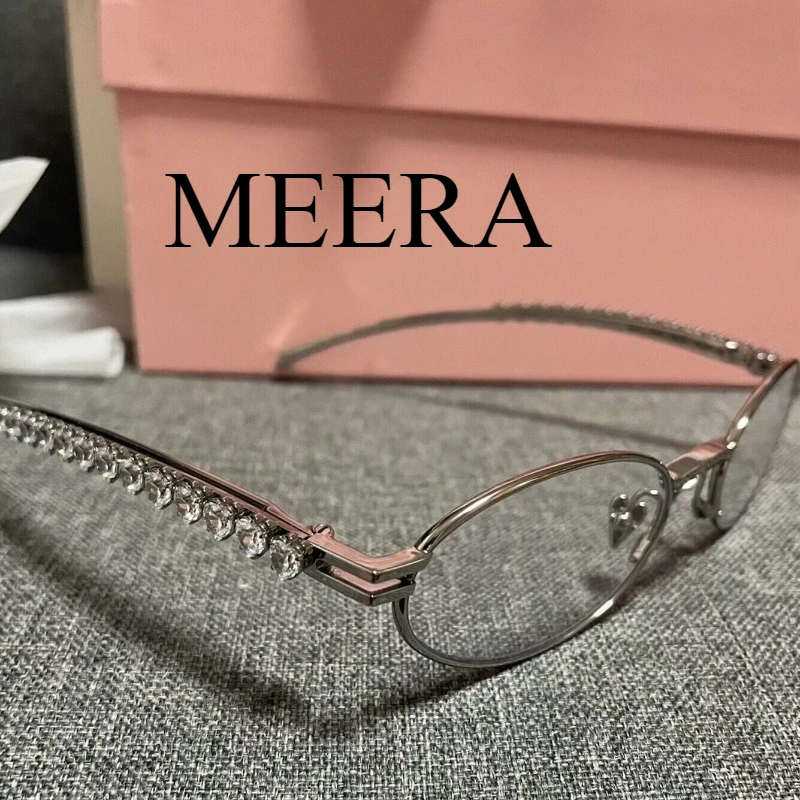 

Luxury Love Inlay Metal Oval Eyeglasses Optical Myopia Prescription Net Celebrity Unisex Trendy Clear Lens GM Eyewear Barrette