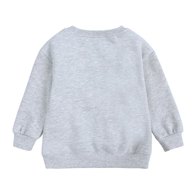 2024 Autumn Boy Girl Children Solid Long Sleeves Sweatshirts Cotton Tops Toddler Casual Tees