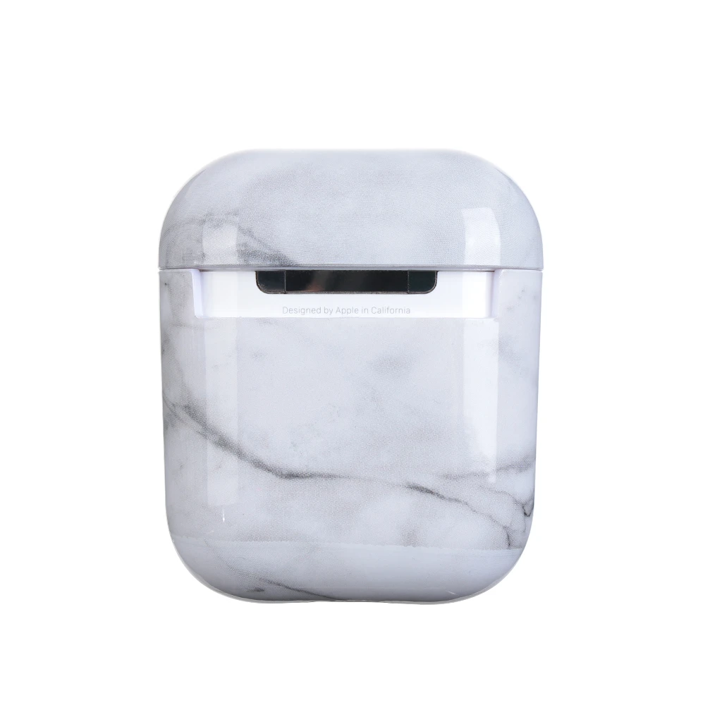 Wireless Earphone Charging Box Shockproof Hard PC Bag Shell Protective Case Cover Marble Stone For Apple AirPods 1 2