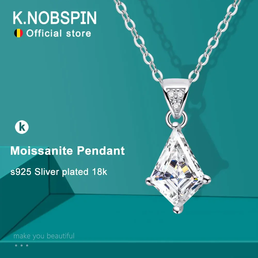 

New 2ct Moissanite Diamond Necklace with Certificates Original s925 Silver Plated 18k Necklaces for Women Wedding Jewelry