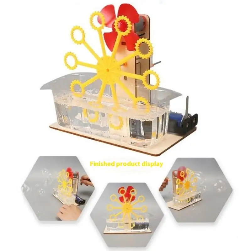 1 conjunto de modelos de montagem artesanais para crianças, brinquedo educacional para máquina de bolhas, presentes para crianças