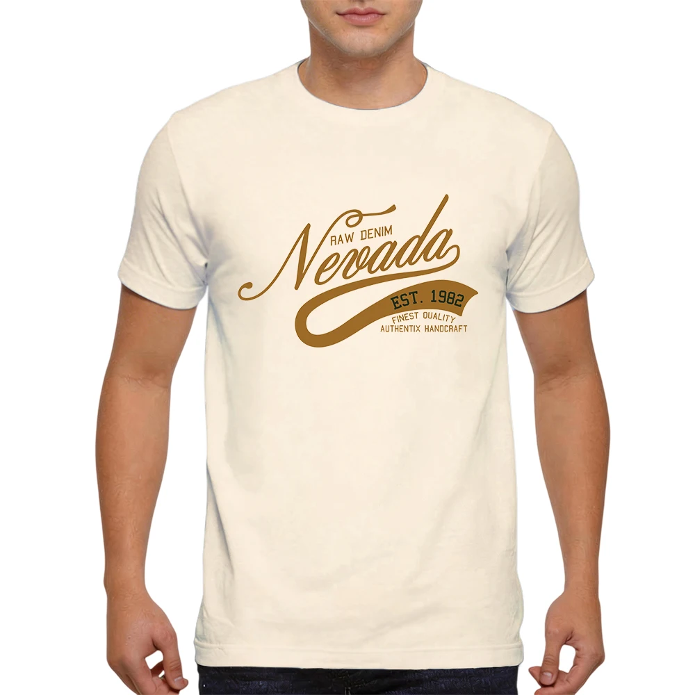 Mens 100% Cotton T Shirt Finest Quality Authentix Handcraft Vintage Script Letter Print Breathable Short Sleeve Casual Daily Tee