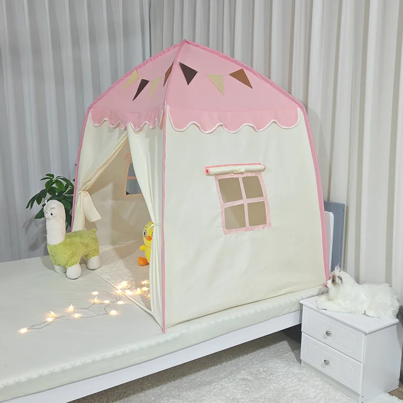 Tienda de campaña portátil para niños de 59 pulgadas de altura, tienda para niños, casa de juegos para bebés, Castillo de princesa grande para niñas, tienda de juegos de juguete para interiores y exteriores