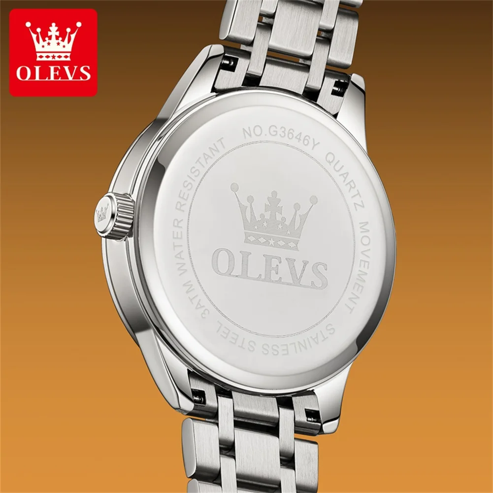 OLEVS Moon Phase men's watches calendar 30m waterproof quartz watch for man fashion minimalist Original wristwatch brand watch