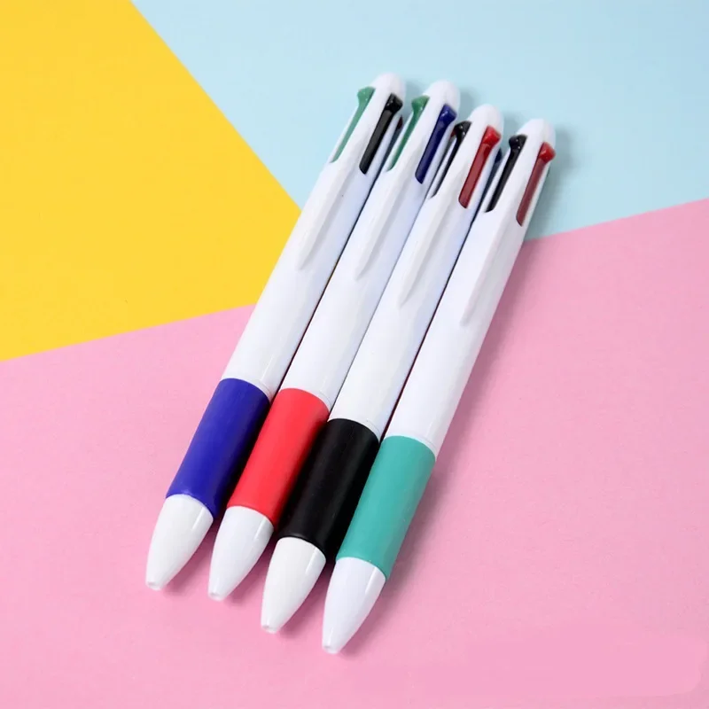 1PCS MultiColor Pen 4 In 1 Colorful Retractable Gel Pen 0.5mm Black Blue Red Ink Refills for Student School Gel Pens Stationery