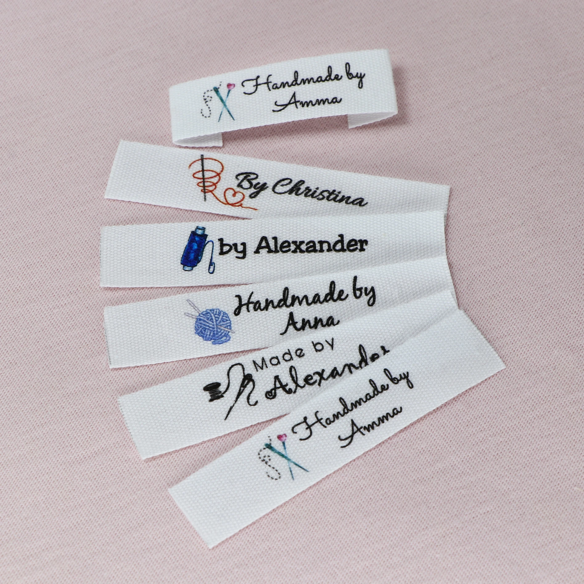 Custom Sewing labels / Brand labels, Custom Clothing Tags, Cotton Ribbon label,  Handmade label (FR402)