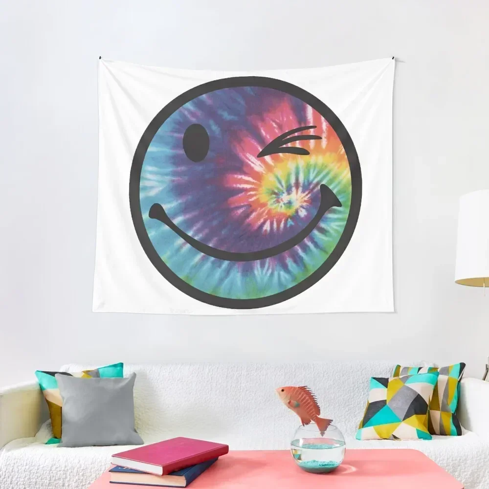 Tie Dye Wink Tapestry Custom Bedroom Decorations Tapestry