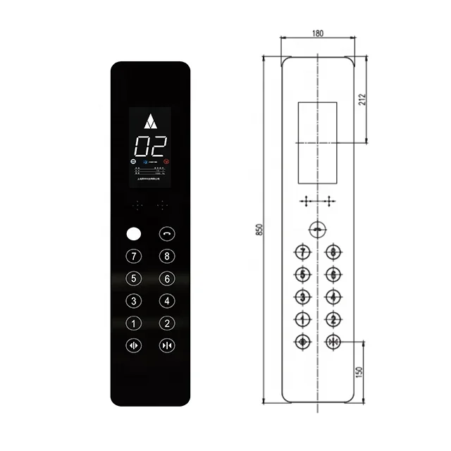 High Quality Black Stainless Steel Elevator Car Operating Panel/Elevator Floor Control Panel/Elevator COP LOP Call Button Panel