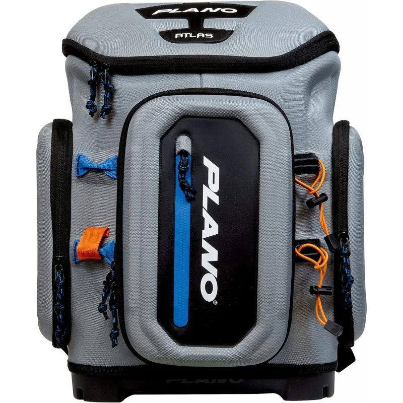 QWFlat Atlas 3700 Tackle Fishing Backpack,Gray EVA Material,Includes 3 3750 StowAway Utility Boxes for Worms,& Baits,Waterproof