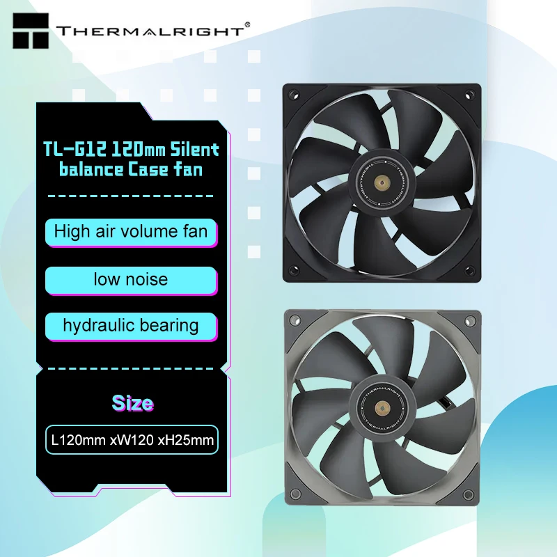 

Thermalright TL-G12 120MM Silent-Balance Fan 4PIN PWM Heatsink Dual Ball Bearing Performance PC CPU Cooler Replaces Fans