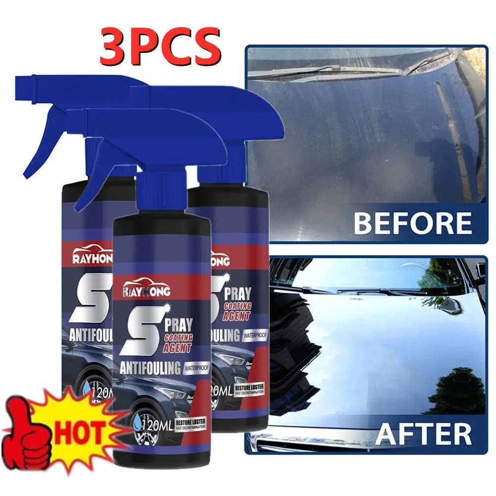 

3X120ml Car Coating Auto Car Paint Polish Wax Spray Quick-acting Coating Agent Hydrophobic Anti Scratch Protect Film Renewal