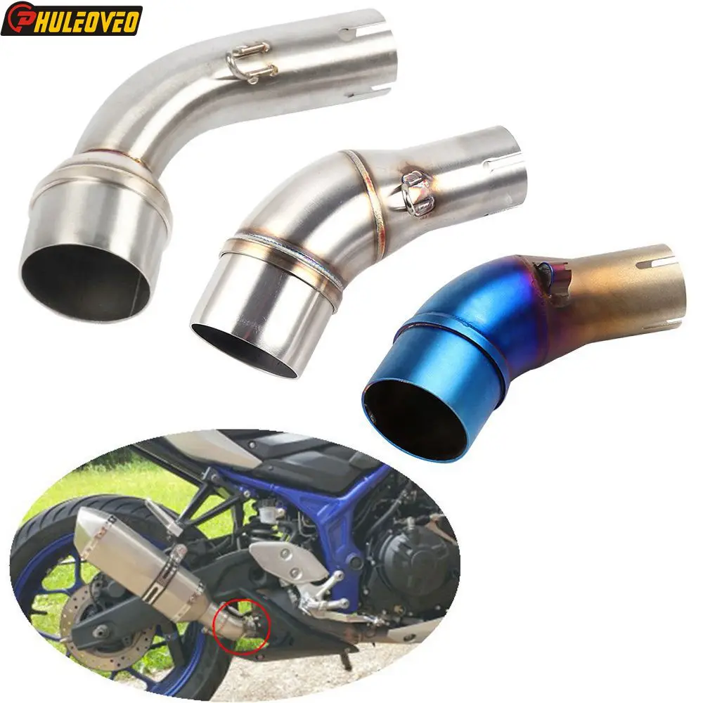 

Motorcycle Exhaust Middle Link Pipe for R25 R3 MT-03 Escape Moto Muffler Pipe Adapter for Yamaha YZF R25 R3 2015-2MT03 2015-2018