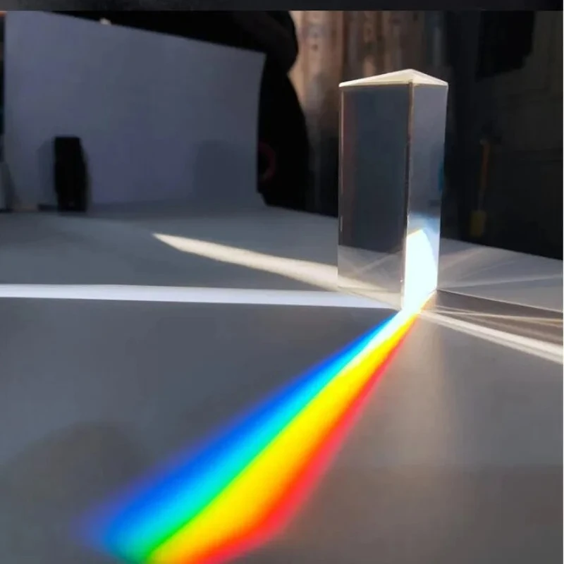 4PC 30x30x50mm Rainbow Triangular Prism for Physics Light Experiment Photographic Projector Camera Optical Instrument Lens