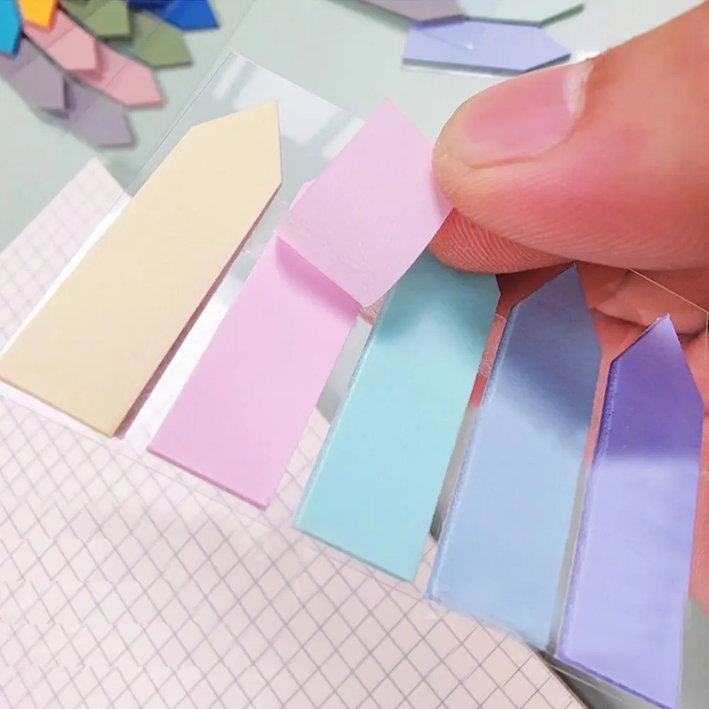 125Sheets Morandi Transparent Fluorescent Index Tabs Arrow Flags Sticky Note for page Marker Planner Stickers Office
